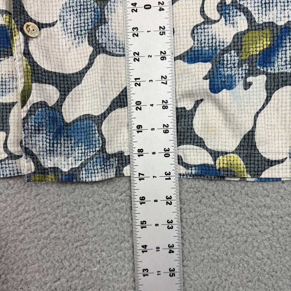 Tommy Bahama Men's Floral Silk Button Up Shirt‎ Large Blue Green White - Picture 5 of 8